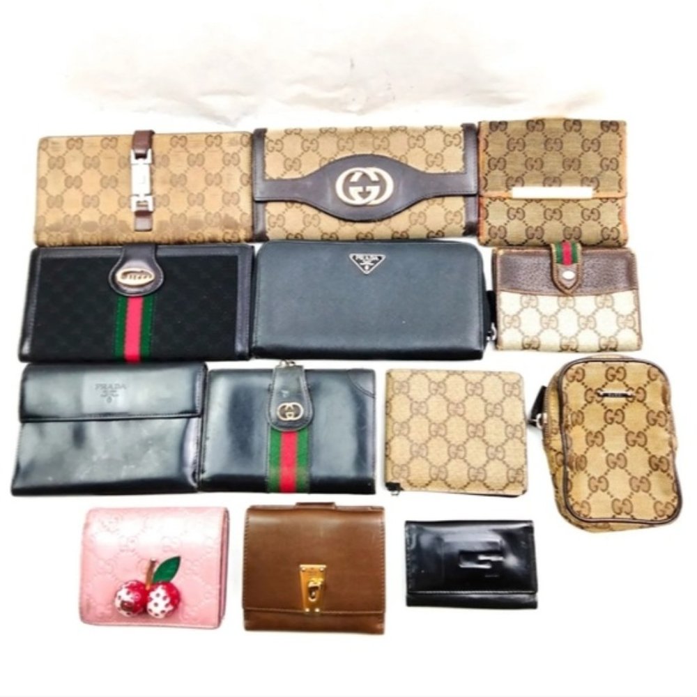 Gucci  and Prada  Canvas Long Wallet